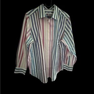 Foxcroft Striped Multicolor Button-Up Shirt